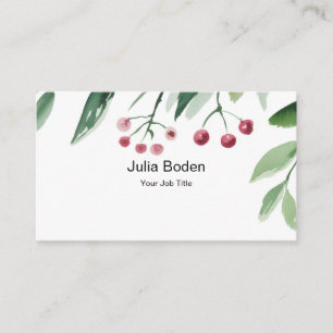 Carte De Visite Pinceau aquarelle Berries and Branches