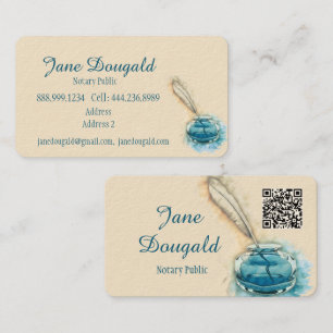 Carte De Visite Pinceau artistique aquarelle plume classique notai