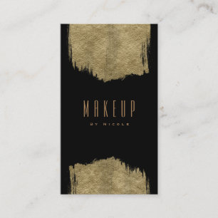 Carte De Visite Pinceau Black & Gold Modern Glamour Glam Chic