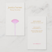 Carte De Visite Pinceau de maquillage rose, Artiste de maquillage  (Devant / Derrière)