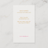 Carte De Visite Pinceau de maquillage rose, Artiste de maquillage  (Dos)