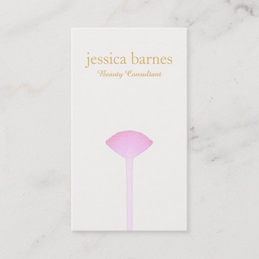 Carte De Visite Pinceau de maquillage rose, Artiste de maquillage  (Devant)