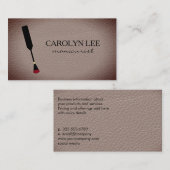 Carte De Visite Pinceau de peinture à ongles | Manucure | Cuir (Devant / Derrière)