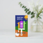 Carte De Visite Pinceau de peinture de maison créative (Debout devant)