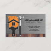 Carte De Visite Pinceau de peinture | Marteau | Construction de bâ (Devant)