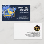 Carte De Visite Pinceau de peinture Splatter Gold Home (Devant / Derrière)