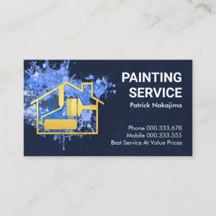 Carte De Visite Pinceau de peinture Splatter Gold Home