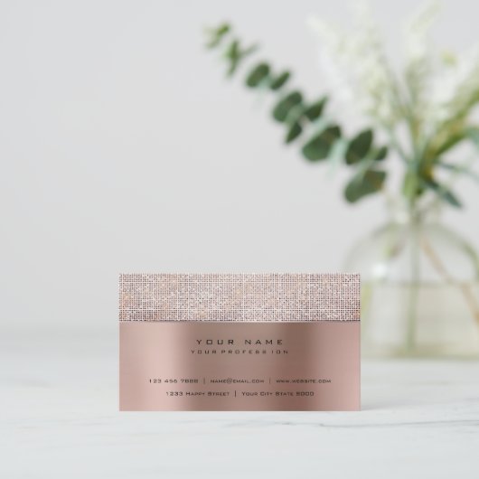 Carte De Visite Pinceau d'ivoire Pearly Copper Steel Parties scint (Debout devant)