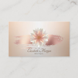 Carte De Visite Pinceau Élégant et Stylé Coup de Rose en Or Lotus