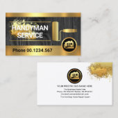 Carte De Visite Pinceau en bois de bois pinceau doré (Devant / Derrière)