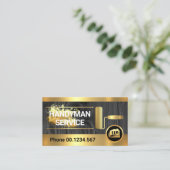 Carte De Visite Pinceau en bois de bois pinceau doré (Debout devant)