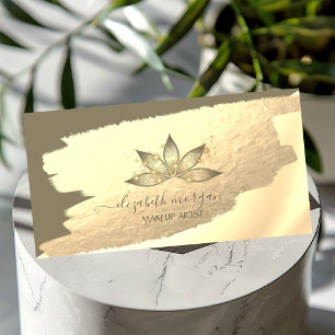 Carte De Visite Pinceau en feuille d'or éclat de lotus