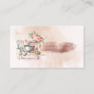 Carte De Visite Pinceau Floral Mélangeur Coup de Pinceau Aquarelle