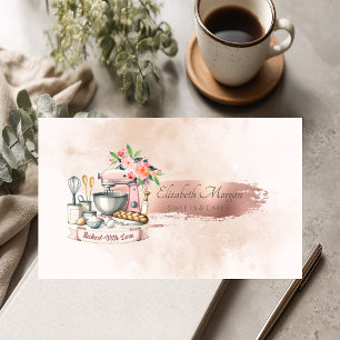 Carte De Visite Pinceau Floral Mélangeur Coup de Pinceau Aquarelle