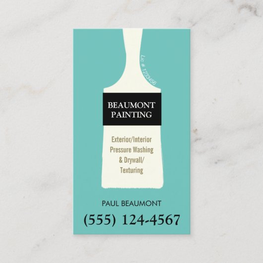 Carte de visite Pinceau Peintre (Devant)