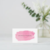 Carte De Visite Pinceau Rose Créatif Aquarelle Professionnel (Debout devant)