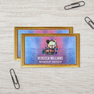 Carte De Visite Pinceaux et outils de maquillage compacts   Cadre 