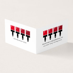 Carte De Visite Pinceaux Ombre Rouge, Peintre & Décorateur Photo