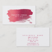 Carte De Visite Pinceaux Peinture minimaliste Burginde Vin Vip (Devant / Derrière)
