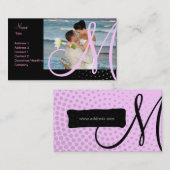 Carte De Visite pincture tramé de monogramme minniemay, noir+rose (Devant / Derrière)