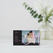 Carte De Visite pincture tramé de monogramme minniemay, noir+rose (Debout devant)