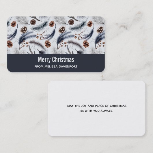 Carte De Visite Pine Cones et aiguilles de pin Noël Motif (Devant / Derrière)