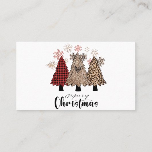 Carte De Visite Pine de Noël Joyeux Noël (Dos)