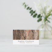 Carte De Visite Pine Tree Bark Wood Effect, Rustic (Debout devant)