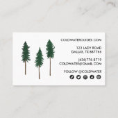 Carte De Visite Pine Trees Camp extérieur Randonnée Guides d'avent (Dos)