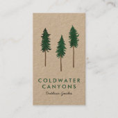 Carte De Visite Pine Trees Outdoorscamp Guides d'aventure KRAFT (Devant)