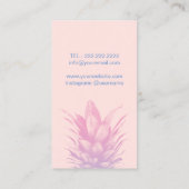Carte De Visite Pineappant Elegant Pink & Blue Event Planner (Dos)
