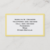 Carte De Visite Pineapple Wht Moroccan #5 Dk Gray Name Monogram (Dos)