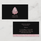 Carte De Visite Pinecone Étincelant Rose (Devant / Derrière)