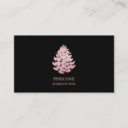 Carte De Visite Pinecone Étincelant Rose (Devant)