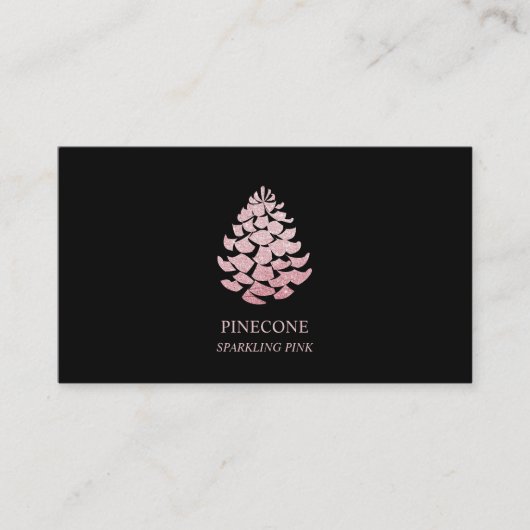 Carte De Visite Pinecone rose étincelant (Devant)