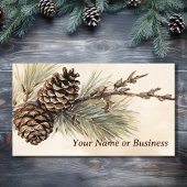 Carte De Visite Pinecones rustiques | Cône de pin des bois