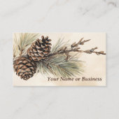 Carte De Visite Pinecones rustiques | Cône de pin des bois (Devant)