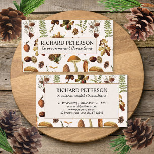 Carte De Visite Pinecones vintages, Feuilles, Forêt d'automne de c