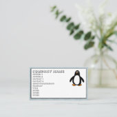 Carte de visite pingouin (Debout devant)