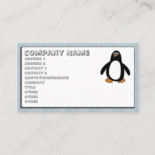 Carte de visite pingouin (Devant)