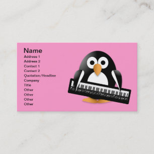 Carte De Visite Pingouin avec clavier de piano