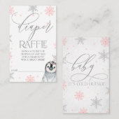 Carte De Visite Pingouin Baby shower Déchets Raffin Insertion (Devant / Derrière)