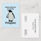 Carte De Visite Pingouin S'Il Vous Plaît M'Apprendre Comment Voler (Devant / Derrière)