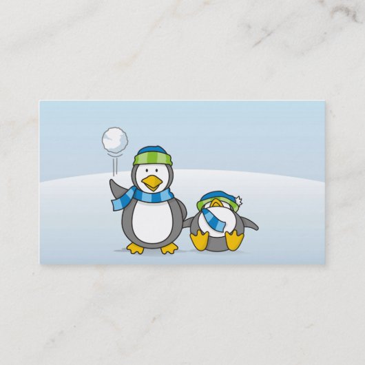 Carte De Visite Pingouins à neige (Dos)