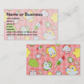 Carte De Visite Pingouins et Wagashi de Kawaii (Devant / Derrière)