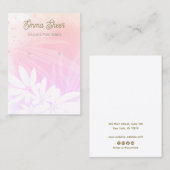 Carte De Visite Pink Abstrait Aquarelle Plante Feuille Business Ca (Devant / Derrière)