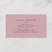 Carte De Visite Pink Agate Gold Parties scintillant Luxe (Dos)