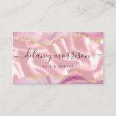 Carte De Visite Pink Agate Gold Parties scintillant Luxe (Devant)
