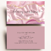Carte De Visite Pink Agate Gold Parties scintillant Luxe