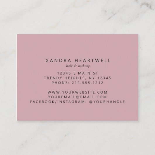 Carte De Visite Pink Agate Gold Parties scintillant Luxe (Dos)